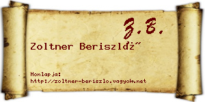 Zoltner Beriszló névjegykártya